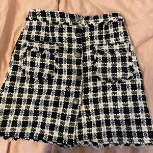 Zara basics tweed skirt